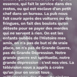 Je vois ici les hommes les plus forts et les plus intelligents que j'ai jamais vus ; je vois tout ce potentiel ; et je le vois gâché. Je vois une génération entière qui travaille à des pompes à essence, qui fait le service dans des restos, ou qui est esclave d'un petit chef dans un bureau. La pub nous fait courir après des voitures ou des fringues, on fait des boulots qu'on déteste pour se payer des merdes qui ne servent à rien. On est les enfants oubliés de l'Histoire mes amis, on n'a pas de but ni de vraie place, on n'a pas de Grande Guerre, pas de Grande Dépression. Notre grande guerre est spirituelle, notre grande dépression : c'est nos vies. La télévision nous a appris à croire qu'un jour on serait tous millionnaires, des dieux du cinéma ou des rockstars, mais c'est faux et nous apprenons lentement cette vérité : on en a vraiment, vraiment plein le cul...